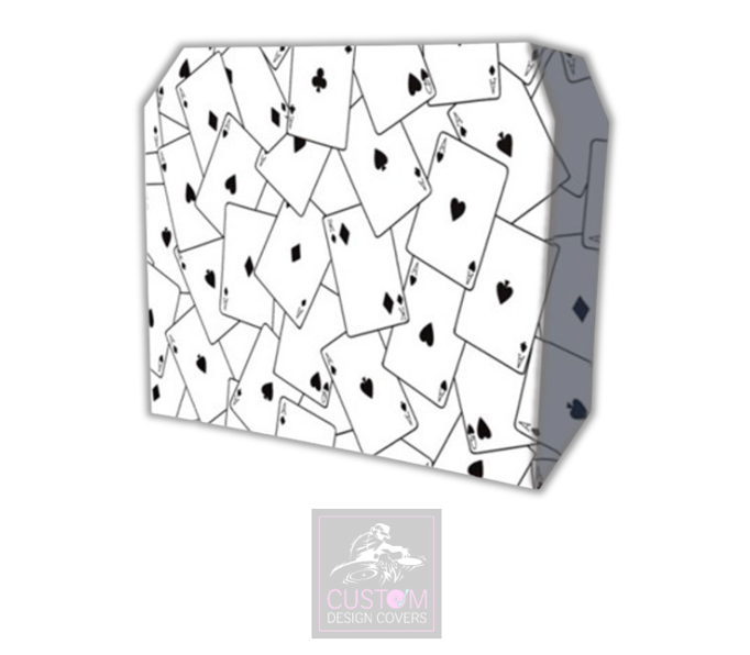 White Casino Cards Lycra DJ Booth Cover