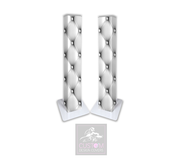 White Chesterfield Podium Covers (PAIR)