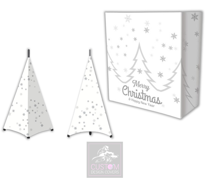White Christmas *Grey* Lycra DJ Booth Cover (PACKAGE BUNDLE) - COMBI
