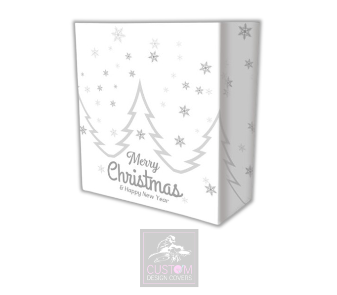 WHITE Christmas Lycra DJ Booth Cover (GREY)