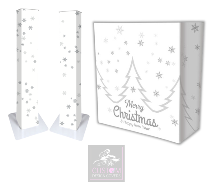 White Christmas SILVER Lycra DJ Covers (PACKAGE BUNDLE) - TRUSS