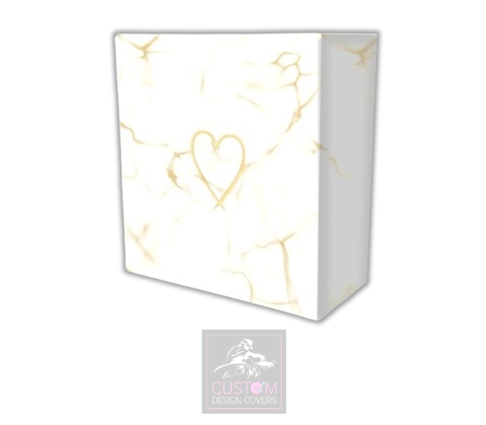 White Gold Marble Effect Lycra DJ Booth Covers