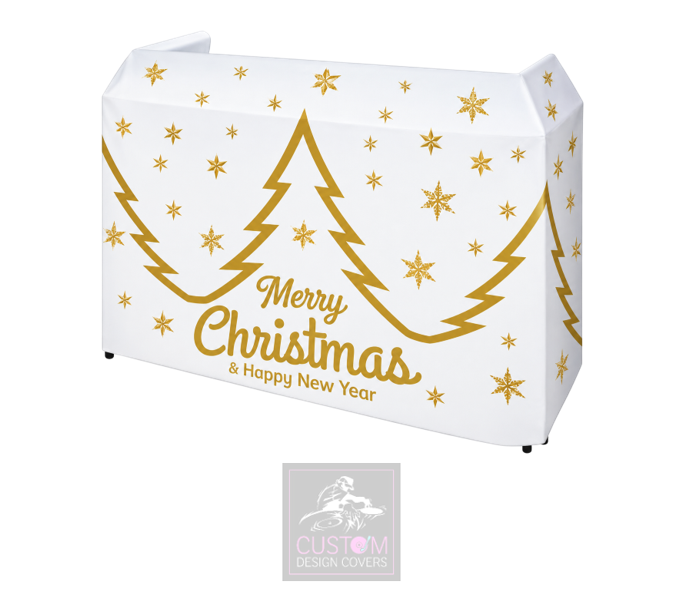White Christmas *GOLD* Lycra DJ Booth Cover