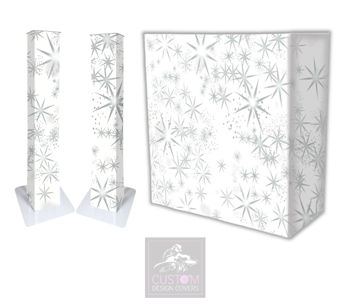White Silver Star Lycra DJ Covers (PACKAGE BUNDLE) - TRUSS