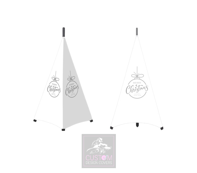 White Merry Christmas *Grey* Stand Lycra Covers