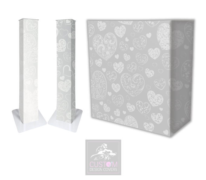 White Heart Wedding Lycra DJ Covers (PACKAGE BUNDLE) - TRUSS
