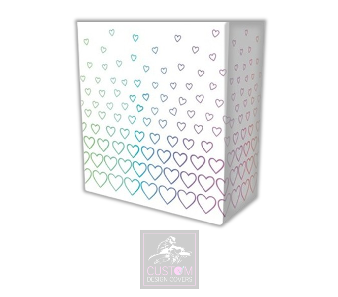 White Rainbow Hearts Lycra DJ Booth Cover