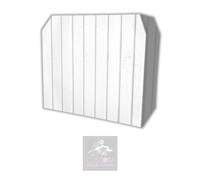 White Rustic Slats Lycra DJ Booth Cover