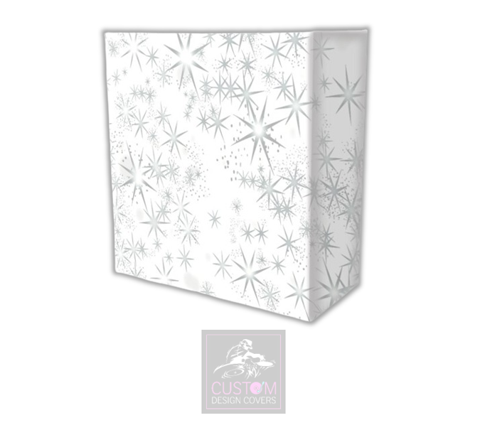 White Silver Stars Lycra DJ Booth Cover