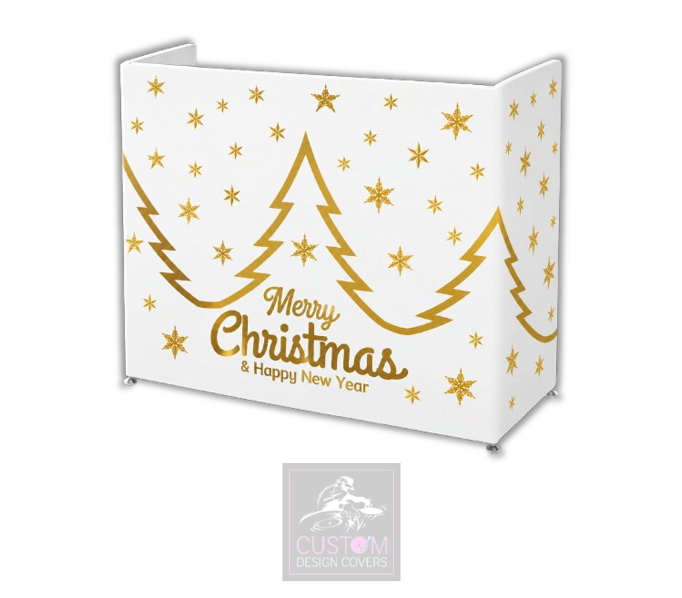 White Christmas *GOLD* Lycra DJ Booth Cover