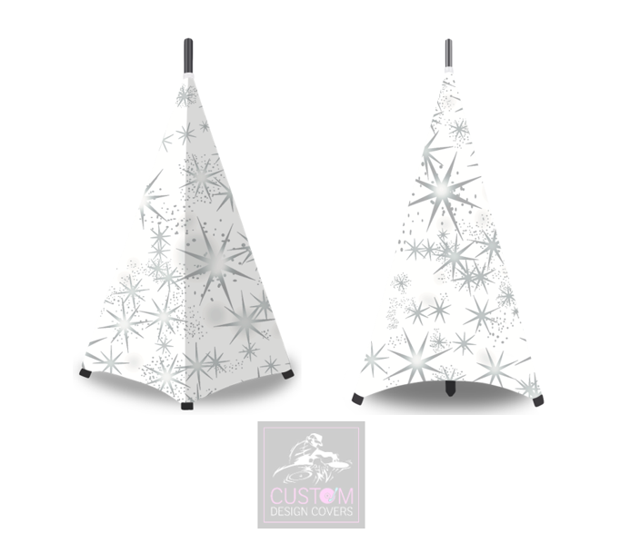 White Silver Stars Stand Lycra Covers