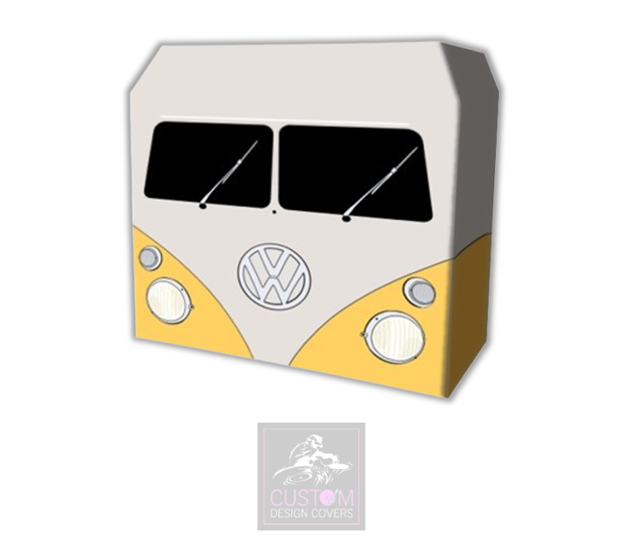 VW Camper YELLOW Lycra DJ Booth Cover