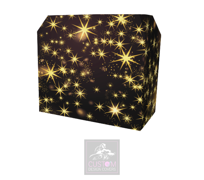 Black Gold Stars Lycra DJ Booth Cover