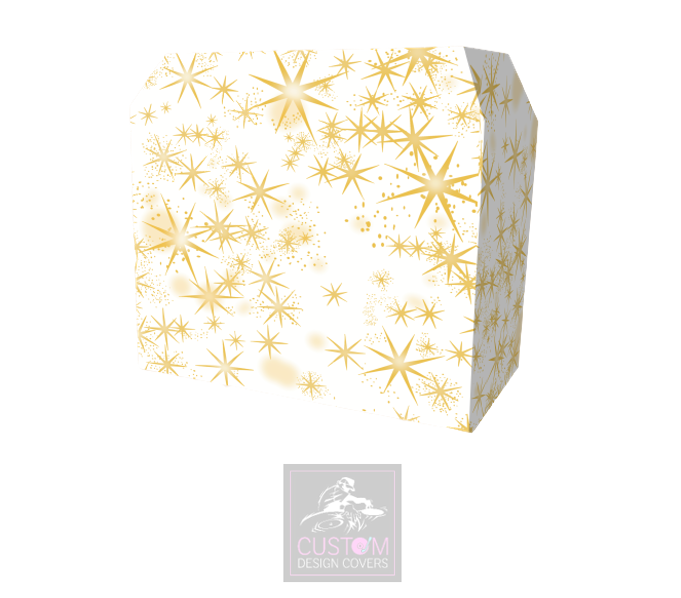 White Gold Stars Lycra DJ Booth Cover