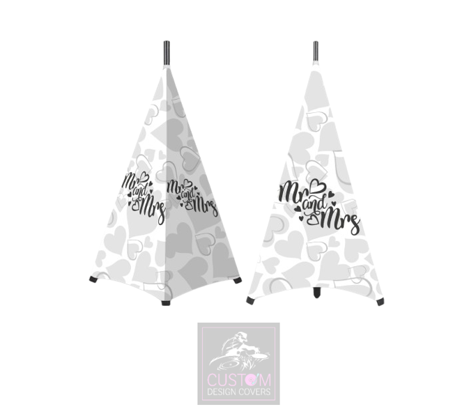 Two Sided Mr & Mrs Speaker Stand Lycra Covers