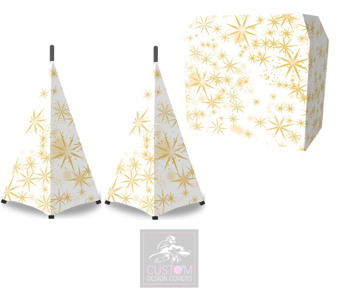 White Gold Star Lycra DJ Covers (PACKAGE BUNDLE) - MKII
