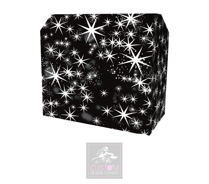 White Grey Stars Lycra DJ Booth Cover