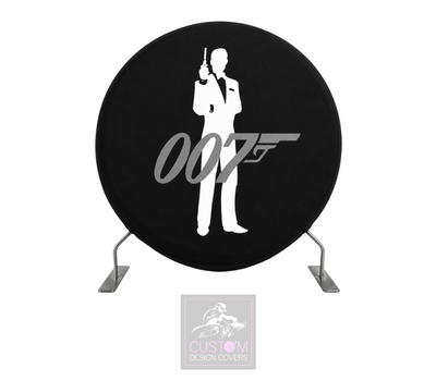 007 Black Full Circle Pillowcase Backdrop Cover
