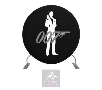 007 Black Full Circle Pillowcase Backdrop Cover
