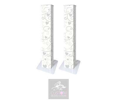 White Hearts & Vines Lycra DJ Covers (PACKAGE BUNDLE)