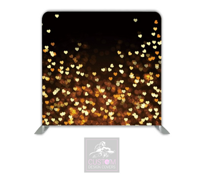 Gold Hearts Effect Lycra Pillowcase Backdrop Cover