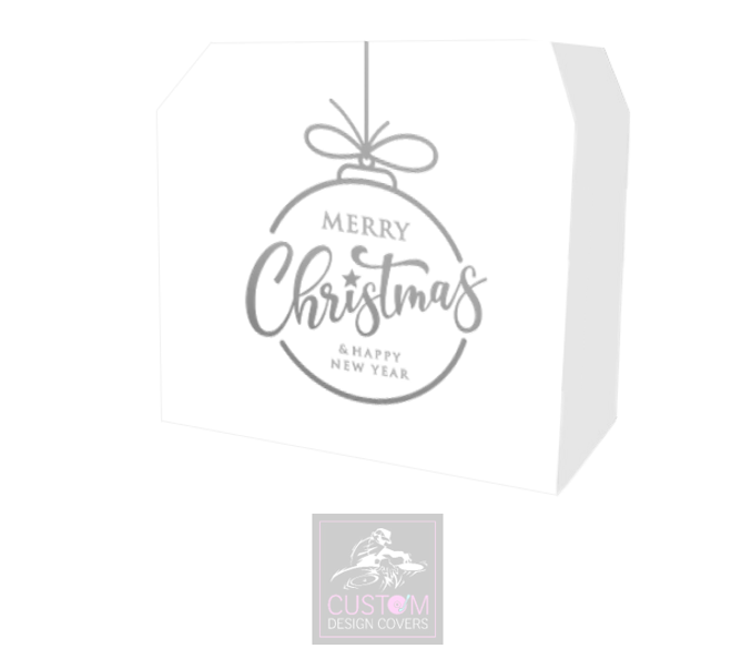 White Merry Christmas *Grey* Lycra DJ Covers