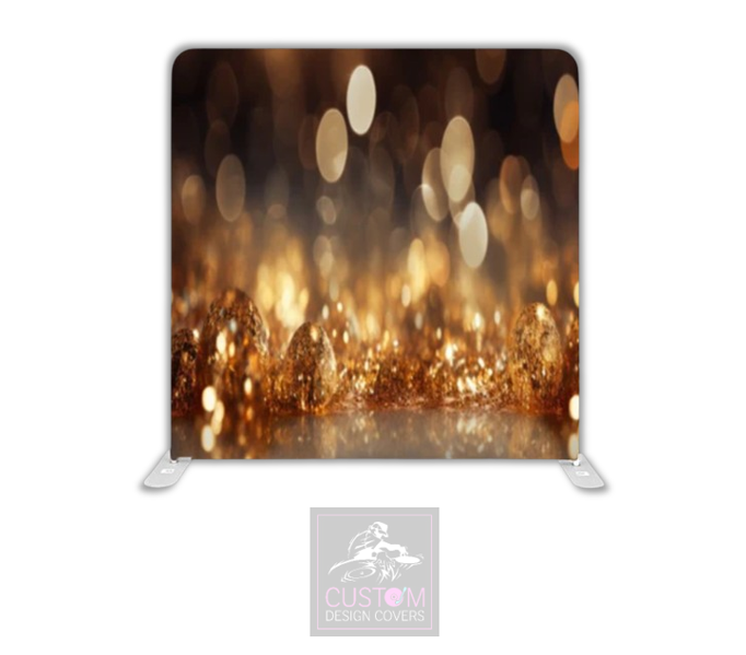 Gold Sparkle Baubles Lycra Pillowcase Backdrop Cover