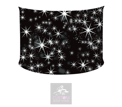 Silver Star Lycra DJ Booth Cover *SINGLE SIDED*