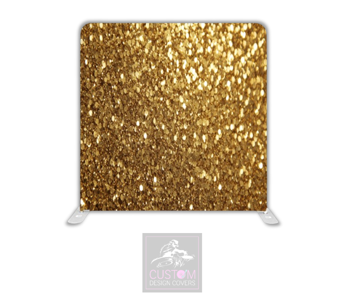 Gold Glitter Effect Lycra Pillowcase Backdrop Cover
