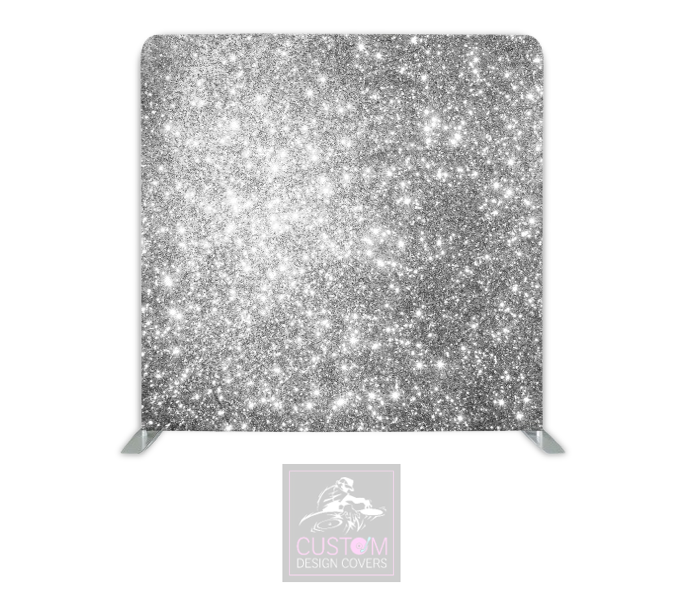 Silver Glitter Wall Effect Lycra Pillowcase Backdrop Cover