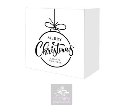 White Merry Christmas *Black*  Lycra DJ Booth Cover 