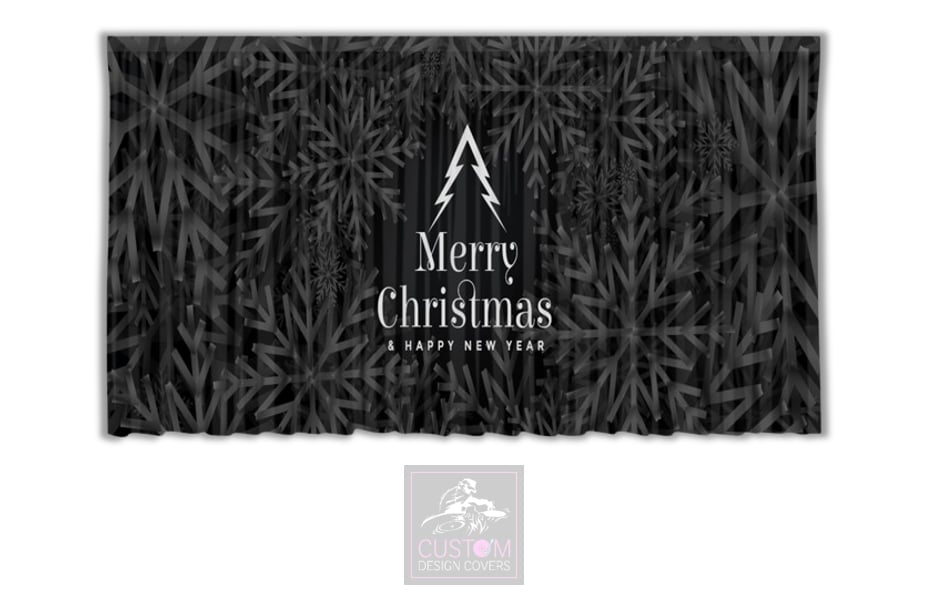 Black Merry Christmas Backdrop Curtain