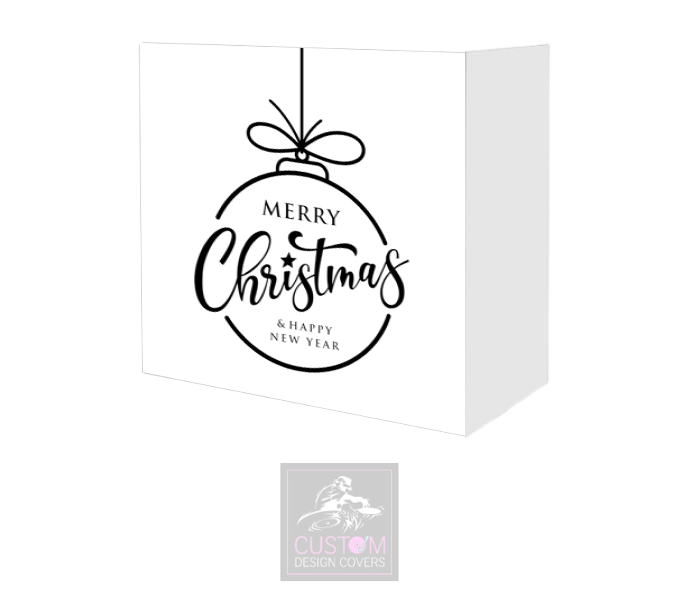 Merry Christmas Lycra DJ Booth Cover *White/Black*