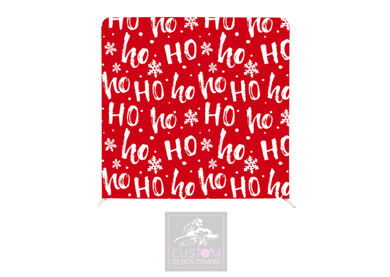 Ho Ho Ho Lycra Pillowcase Backdrop Cover (DOUBLE SIDED)