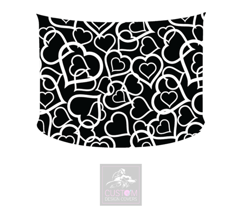 WEDDING HEARTS LYCRA DJ BOOTH COVER *SINGLE SIDED*