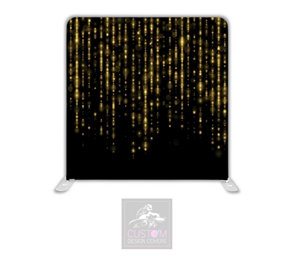 Black & Gold Sparkle Lycra Pillowcase Backdrop Cover