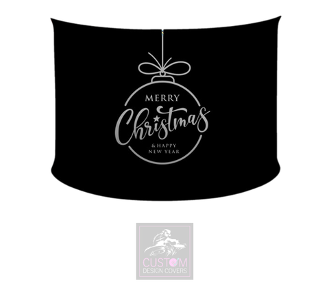 Merry Christmas *Black/Silver*  Lycra DJ Booth Cover *SINGLE SIDED*