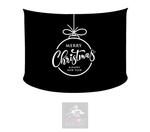 Merry Christmas *Black/White*  Lycra DJ Booth Cover *SINGLE SIDED*