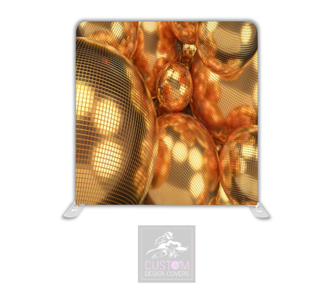 Gold Mirror Balls Lycra Pillowcase Backdrop Cover (DOUBLE SIDED)