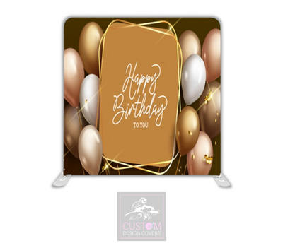 Gold Birthday Lycra Pillowcase Backdrop Cover (DOUBLE SIDED)