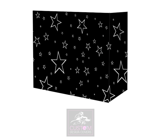 Black White Star Lycra DJ Booth Cover