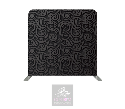 Black Swirl Lycra Pillowcase Backdrop Cover (DOUBLE SIDED)