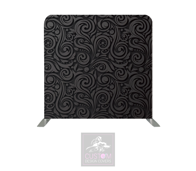 Black Swirl Lycra Pillowcase Backdrop Cover (DOUBLE SIDED)