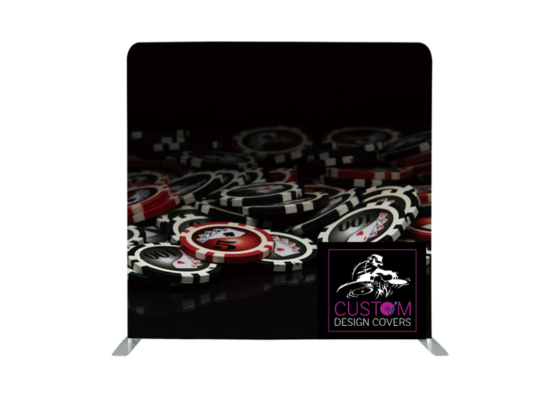 Casino Chips Lycra Pillowcase Backdrop Cover (DOUBLE SIDED)