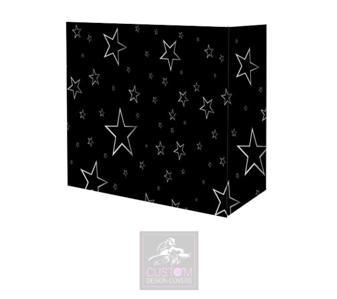 Black Silver Star Lycra DJ Booth Cover