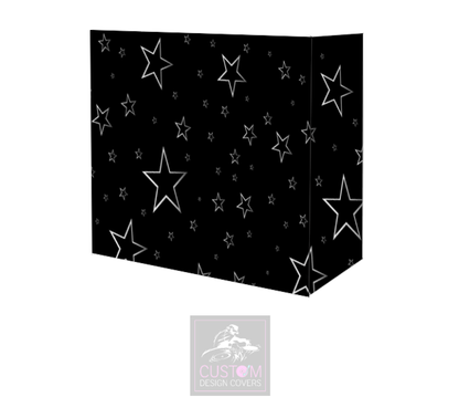 Black Grey Star Lycra DJ Booth Cover