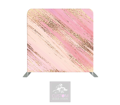 Pink & Gold Abstract Lycra Pillowcase Backdrop Cover (DOULE SIDED)