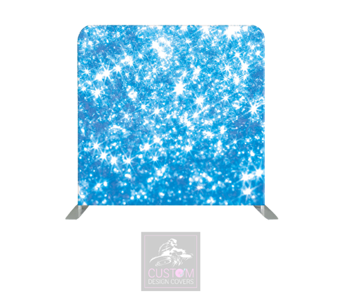 Blue Glitter Lycra Pillowcase Backdrop Cover (DOUBLE SIDED)