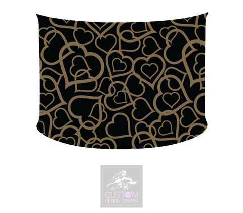 GOLD HEARTS LYCRA DJ BOOTH COVER *SINGLE SIDED*