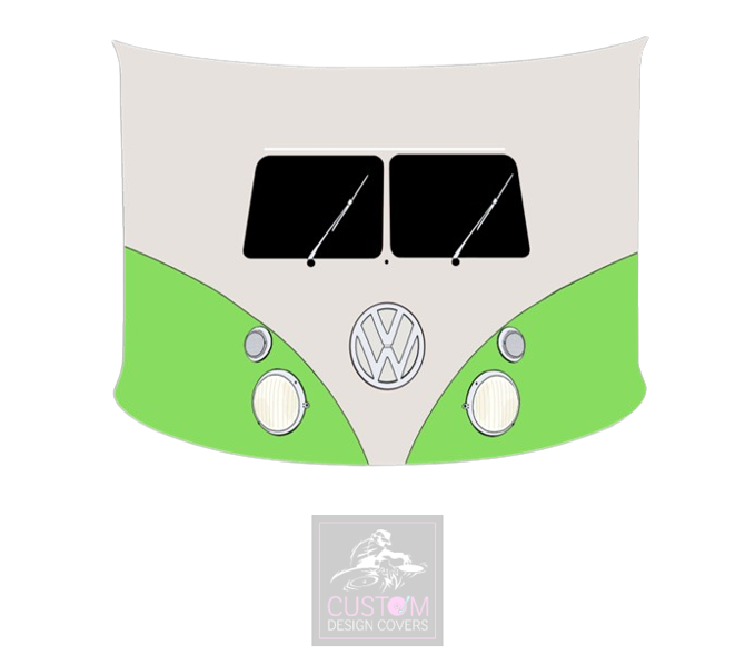 VW CAMPER GREEN LYCRA DJ BOOTH COVER *SINGLE SIDED*